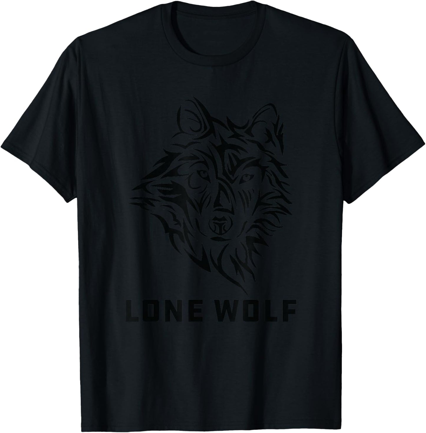 Lone Wolf Tribal Northern Men Women Boys Children T-Shirt - T-Shirt | Black
