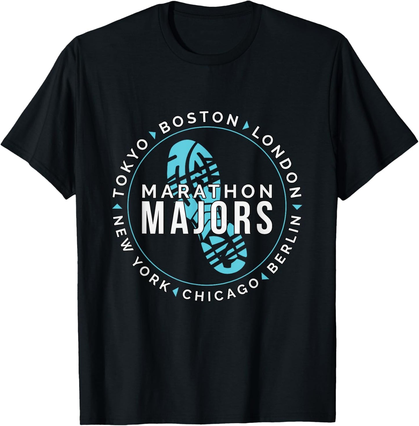 Marathon Majors Runner Finisher 26 Miles T-Shirt - T-Shirt | Black