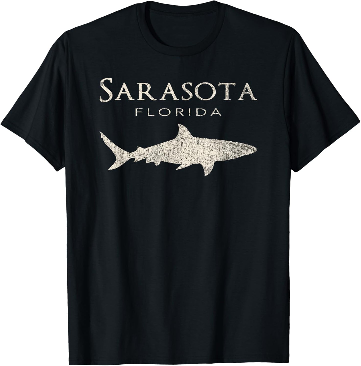 Retro Sarasota FL Shark T-Shirt - T-Shirt | Black