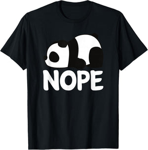 Adorable Animal Tired Sleeping Nope Cute Panda Bear Graphic T-Shirt - T-Shirt | Black