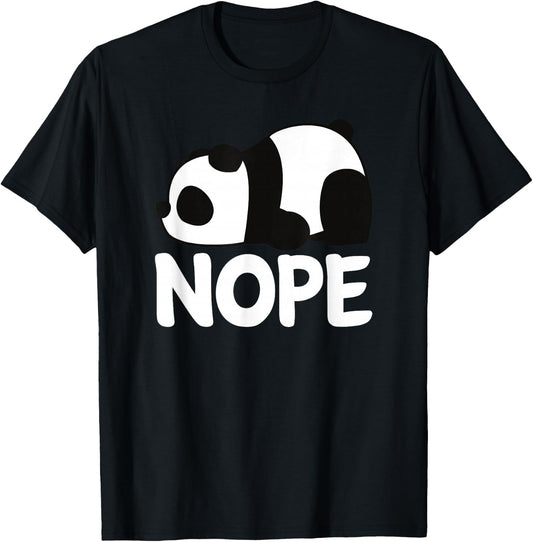 Adorable Animal Tired Sleeping Nope Cute Panda Bear Graphic T-Shirt - T-Shirt | Black