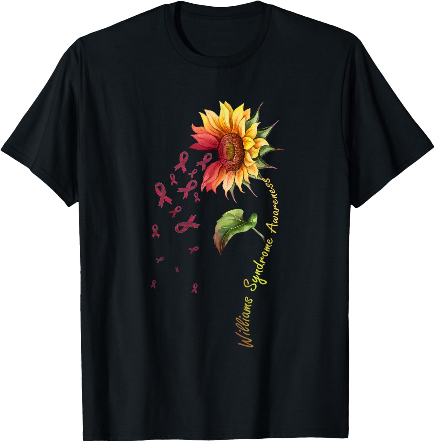 Williams Syndrome Awareness Sunflower Shirt T-Shirt - T-Shirt | Black
