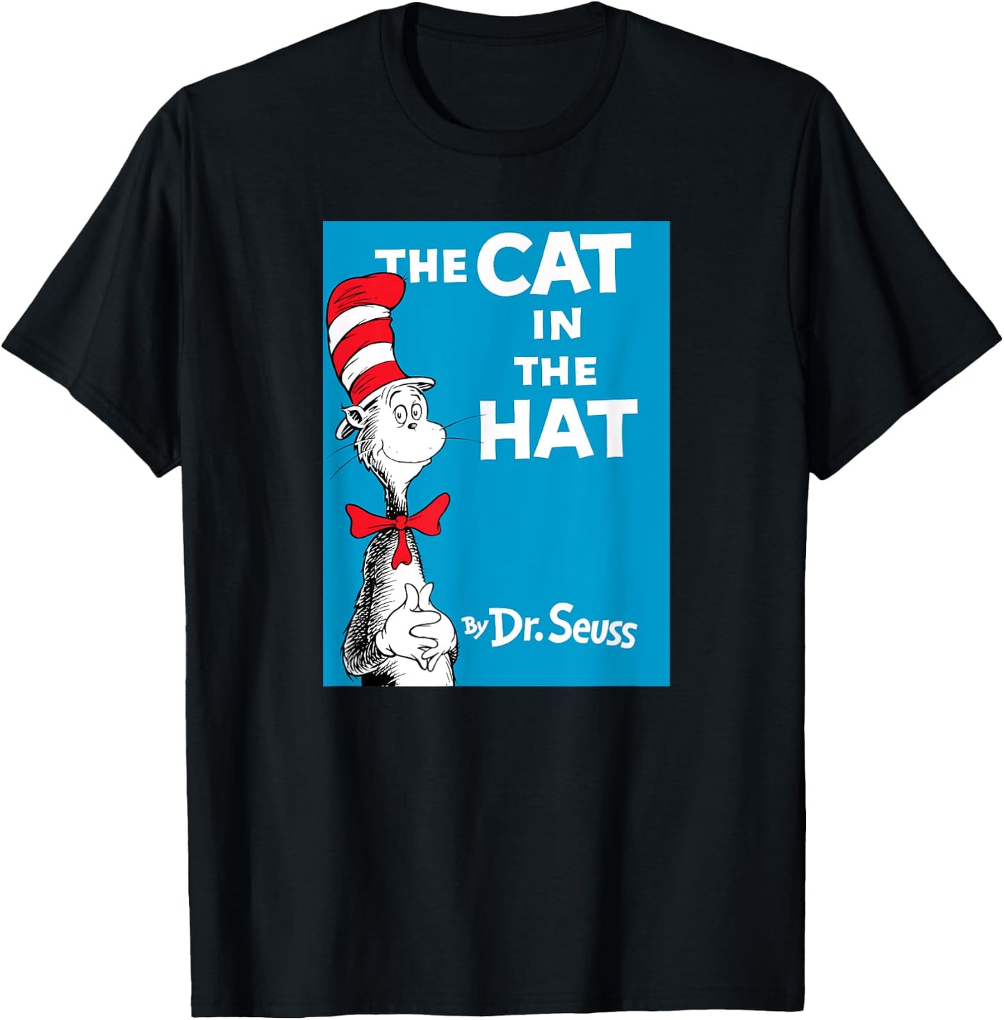Dr. Seuss The Cat in the Hat Book Cover T-Shirt - T-Shirt | Black