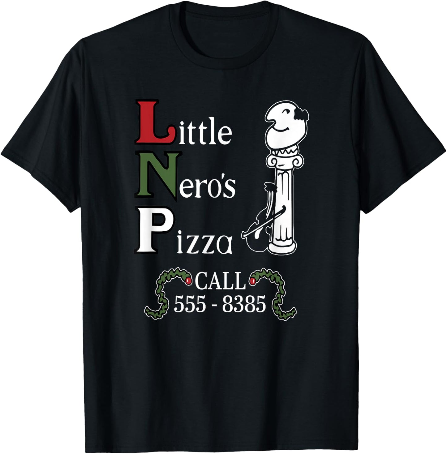 The Little Nero's Pizza Christmas, Funny Christmas T-Shirt - T-Shirt | Black