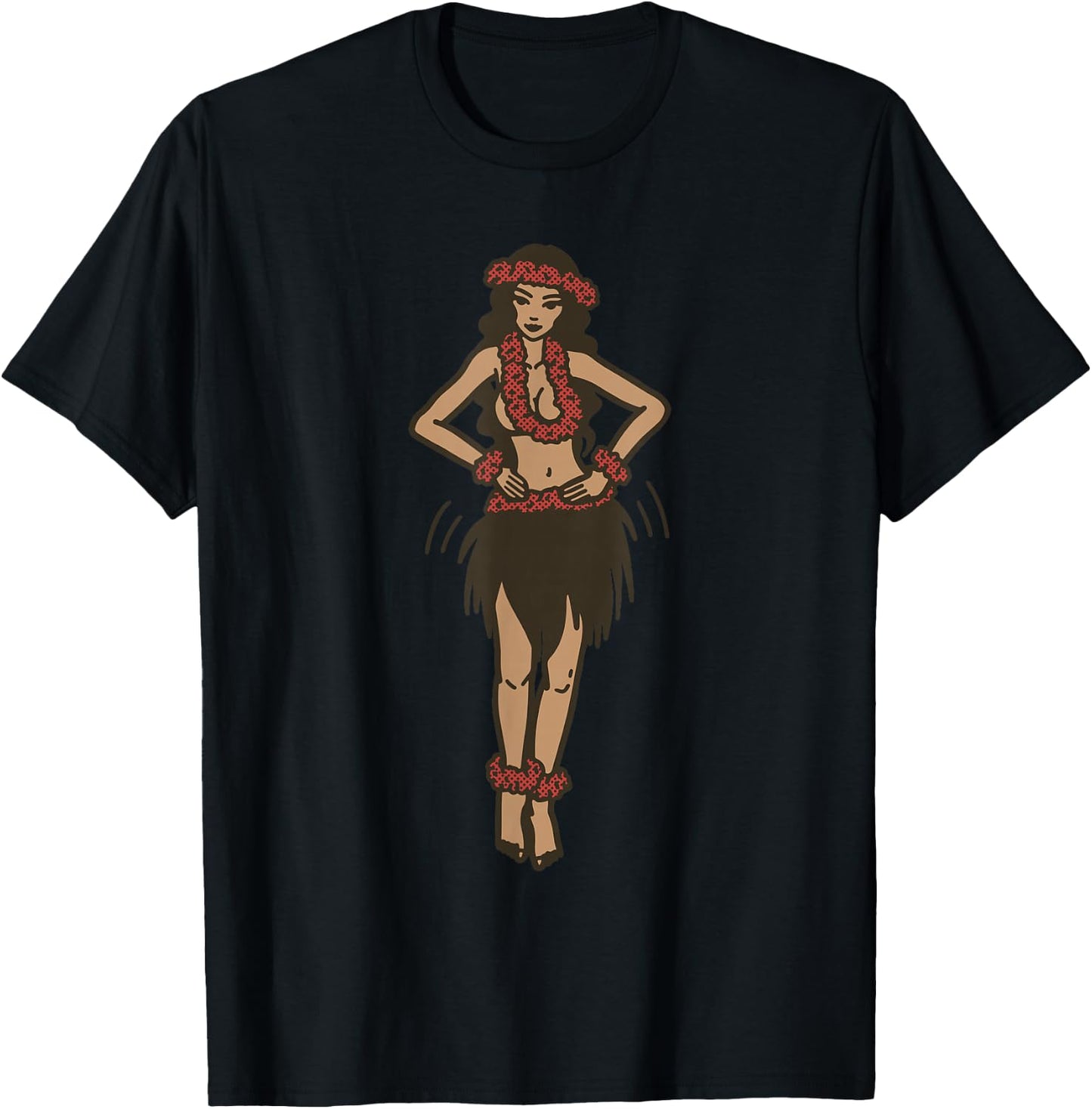 Hula Girl Vintage T-Shirt - T-Shirt | Black