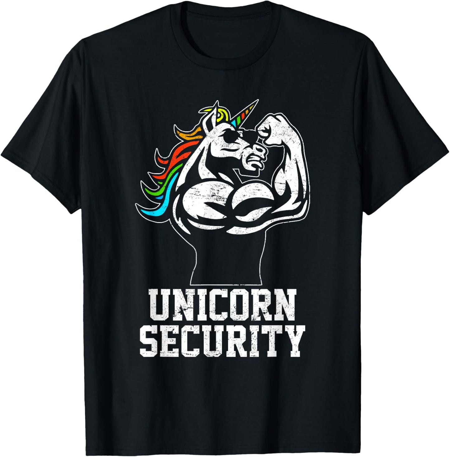Unicorn Security funny Unicorn Gymer gift dad father day T-Shirt - T-Shirt | Black