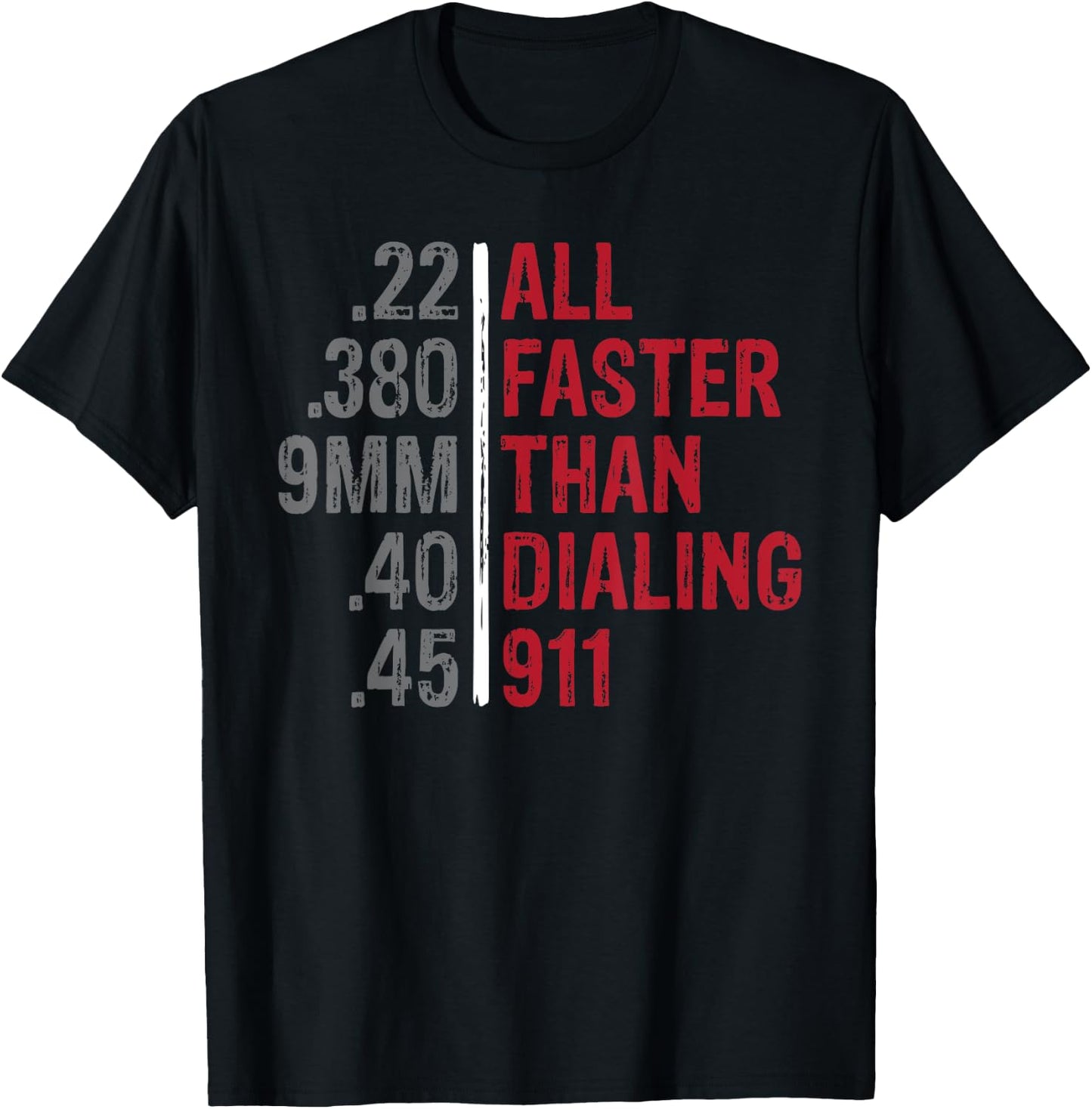 Emergency All Faster Than Dialing 911 Adult Black Modern Classic Collarless T-Shirt - T-Shirt | Black
