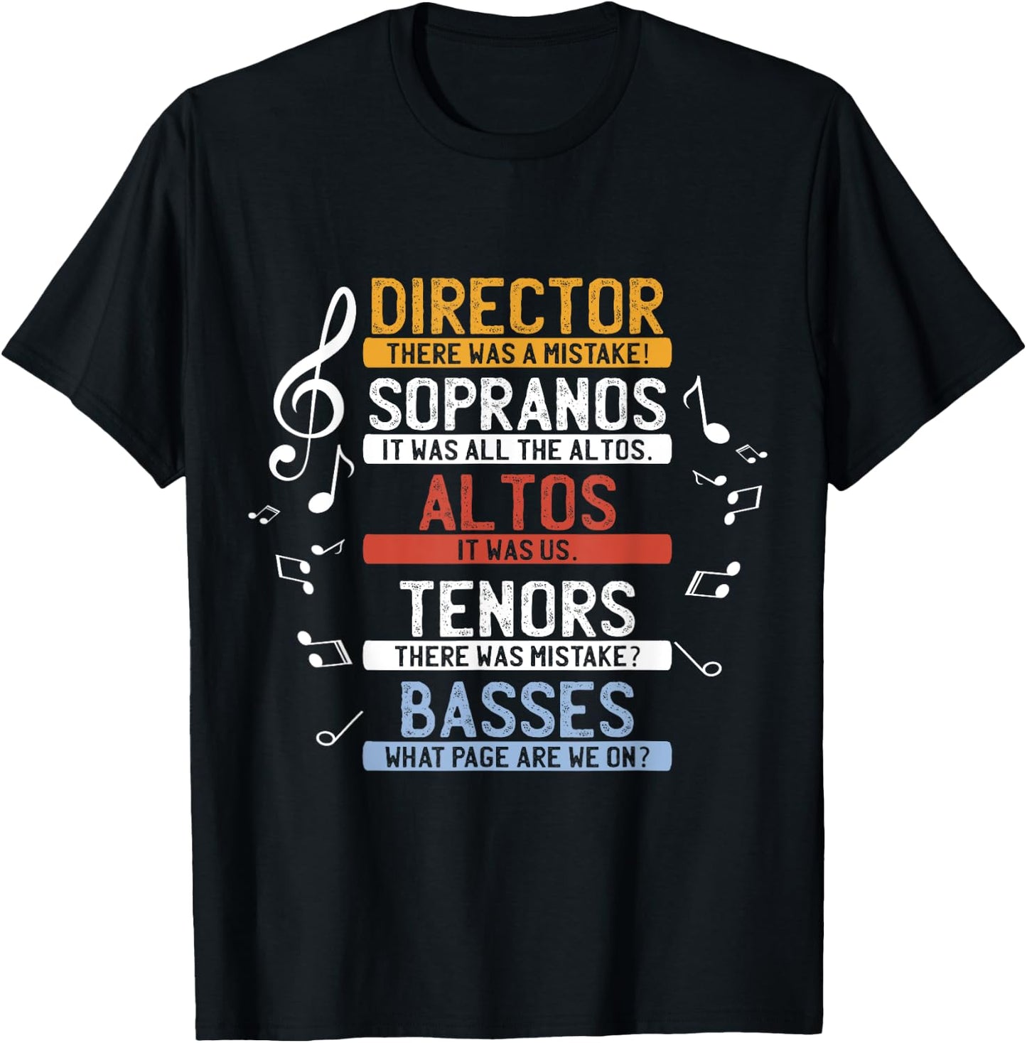 Choir Joke Shirt | Funny Music Singing | Men Women Kids T-Shirt - T-Shirt | Black