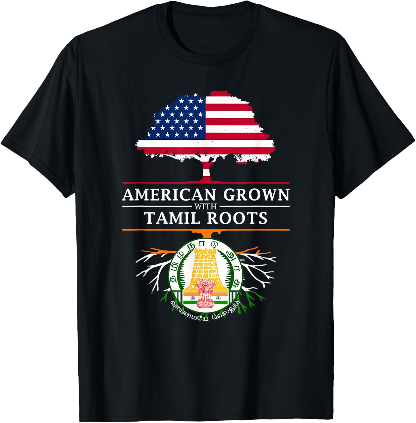 American Grown Tamil Roots - Tamil Nadu T-Shirt - T-Shirt | Black