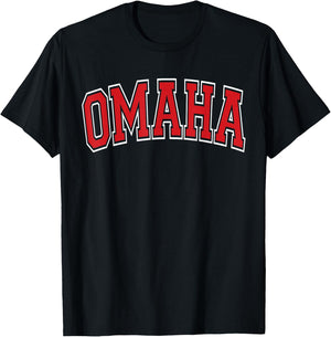 Omaha Arched Text T-Shirt - T-Shirt | Black