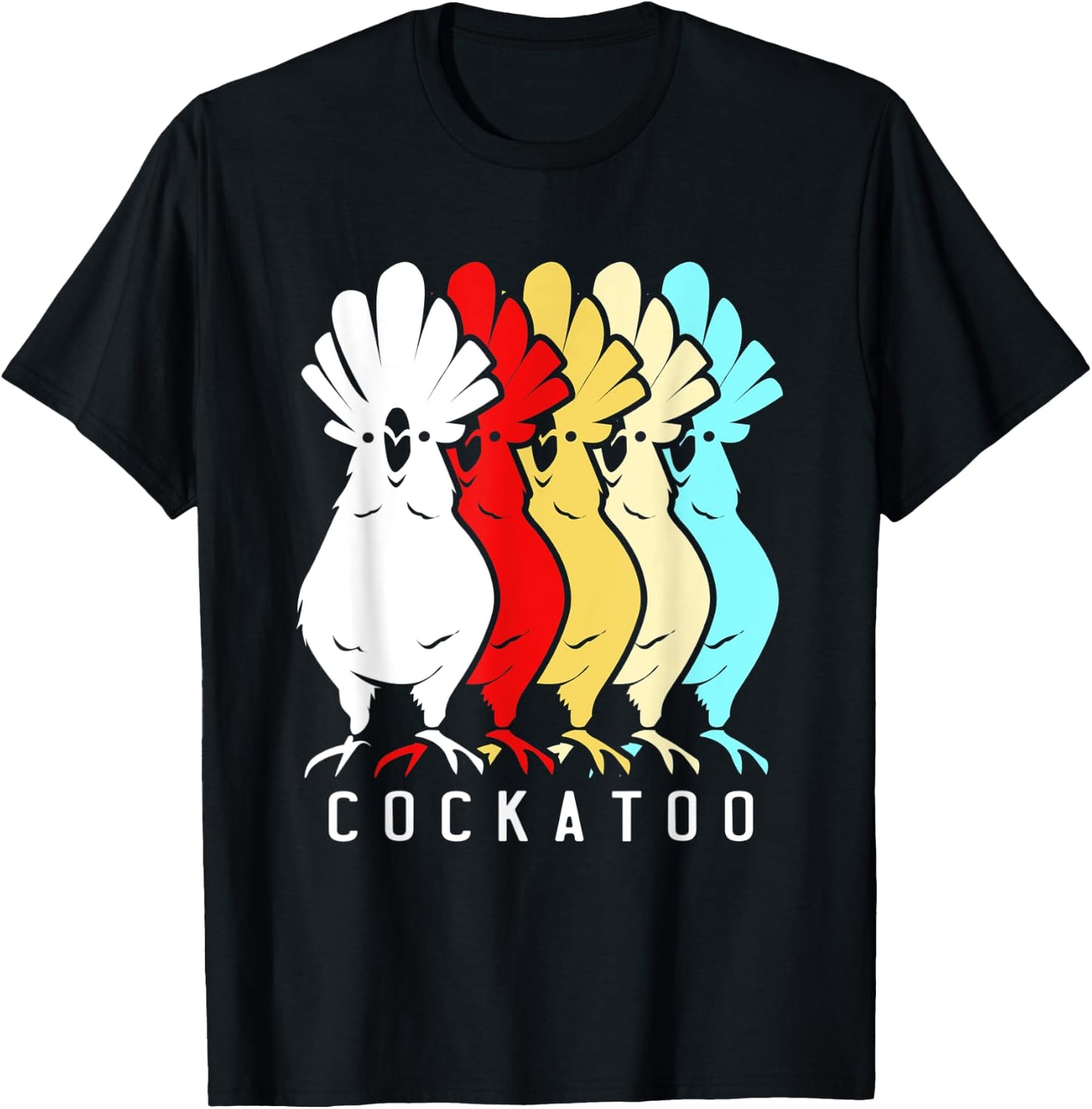 Retro Vintage Cockatoo Squad T-Shirt - T-Shirt | Black