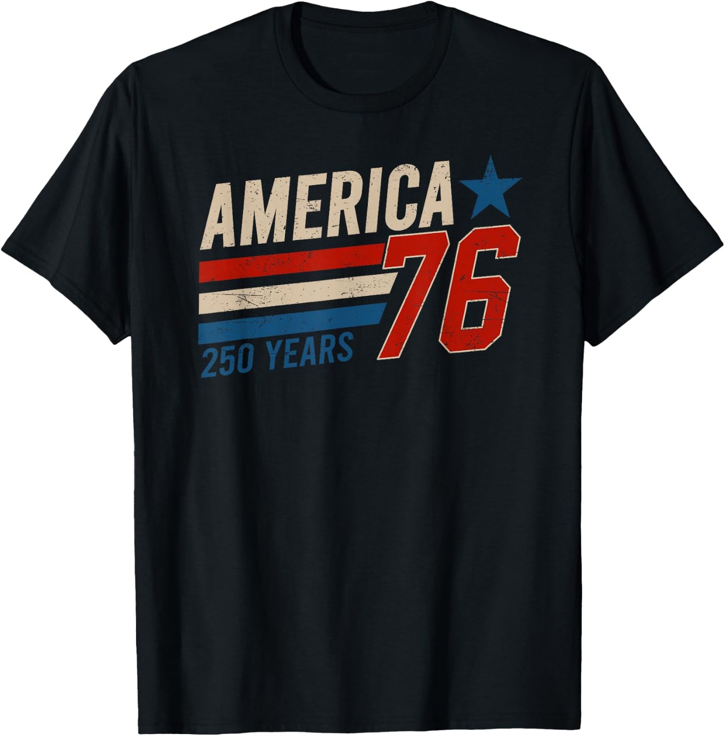 America Retro 250 Years 250th Anniversary USA 1776 2026 T-Shirt - T-Shirt | Black