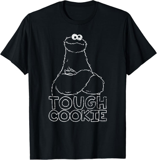 Sesame Street Cookie Monster Tough Cookie Blue T-Shirt - T-Shirt | Black