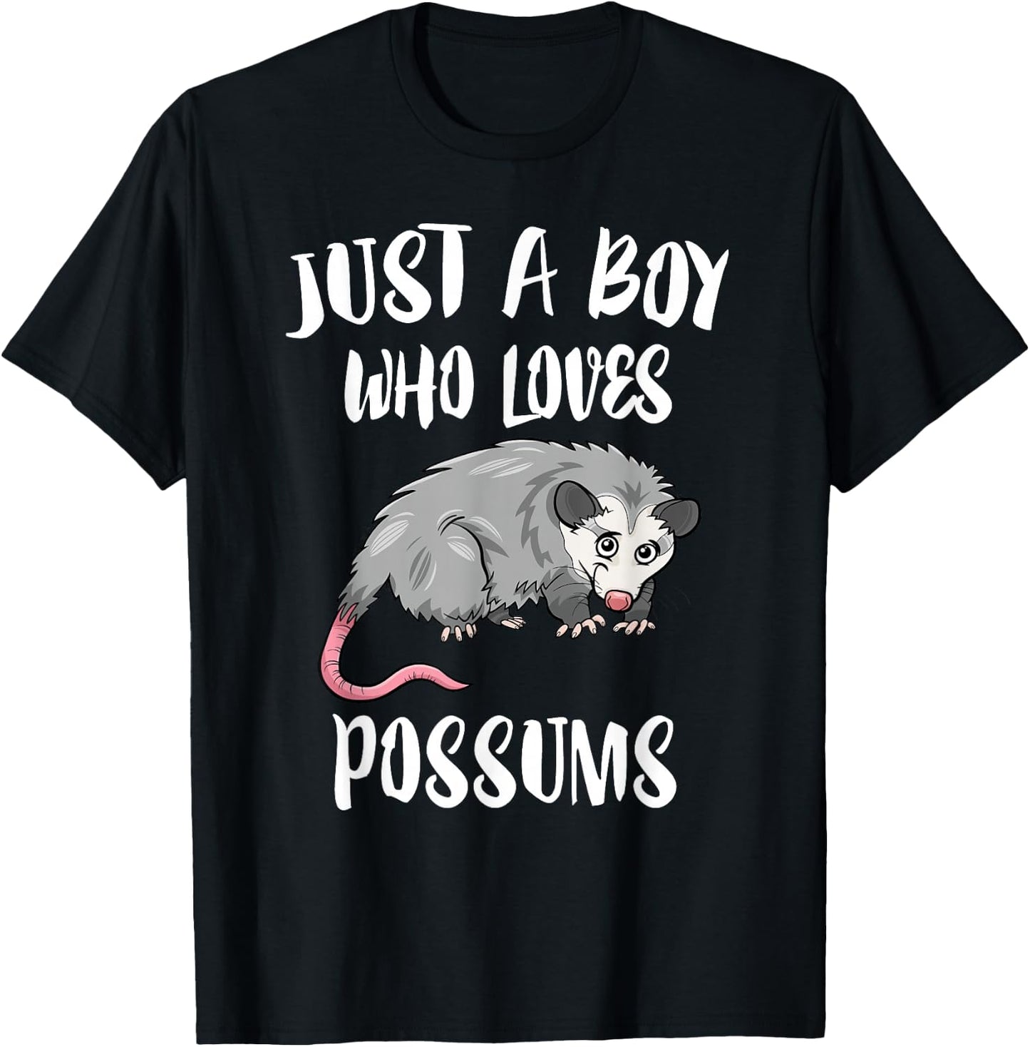 Just A Boy Who Loves Possums Animal Gift T-Shirt - T-Shirt | Black