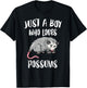 Just A Boy Who Loves Possums Animal Gift T-Shirt - T-Shirt | Black
