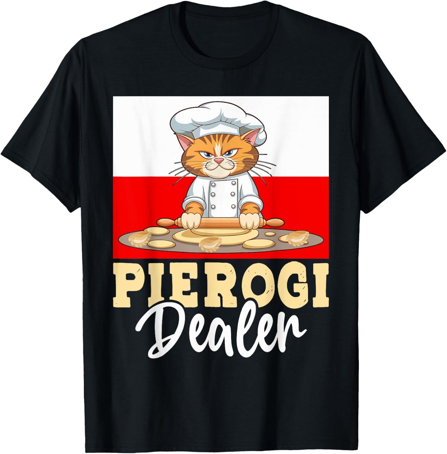 Pierogi Dealer Cat Foodie Traditional Polish Food Lover Women T-Shirt - T-Shirt | Black