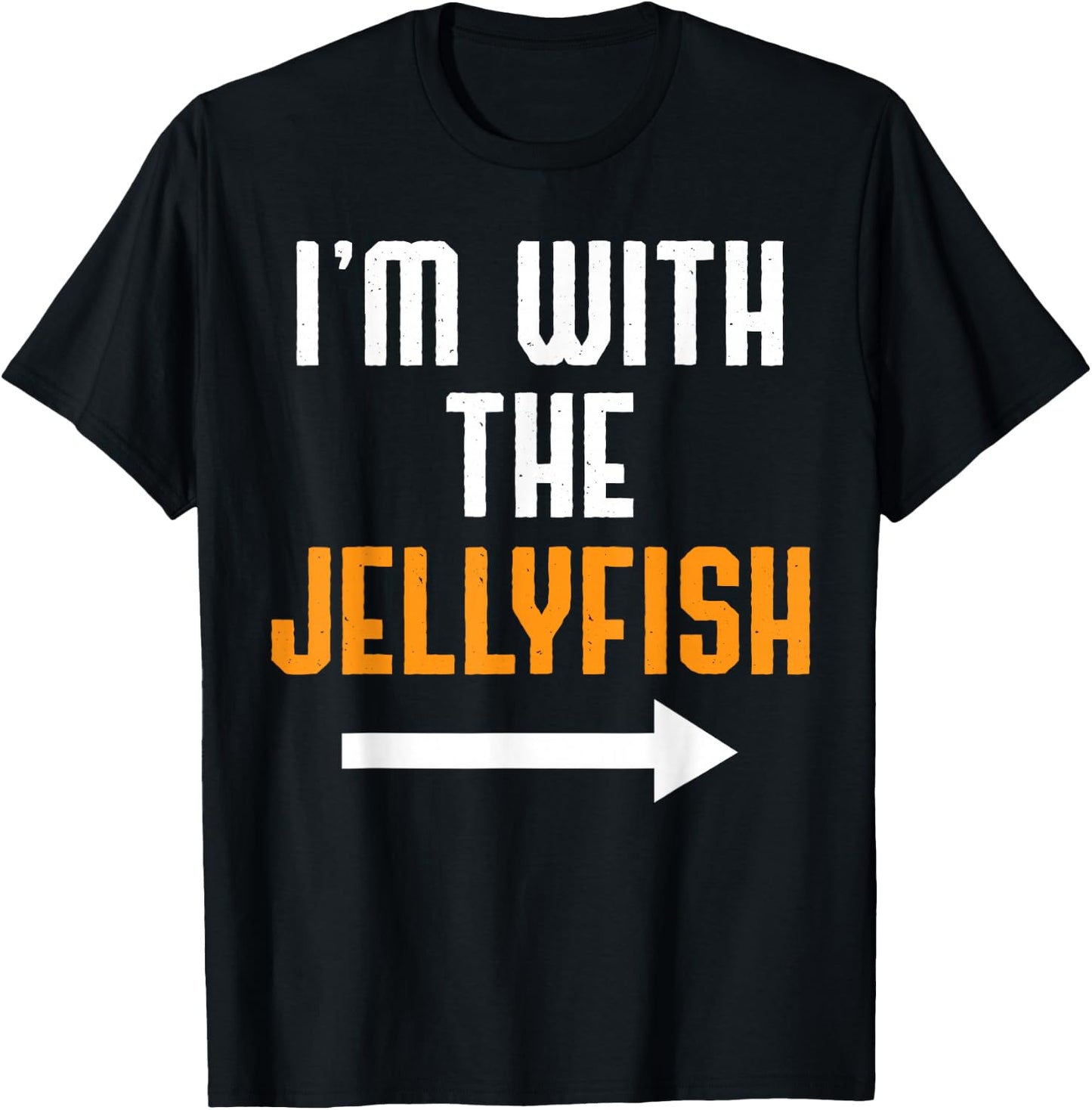 I'm With The Jellyfish Shirt Costume Funny Halloween Couple T-Shirt - T-Shirt | Black