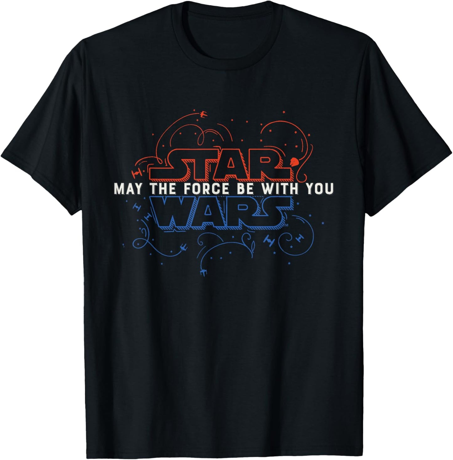 Star Wars May The Force Be With You Fourth of July T-Shirt - T-Shirt | Black
