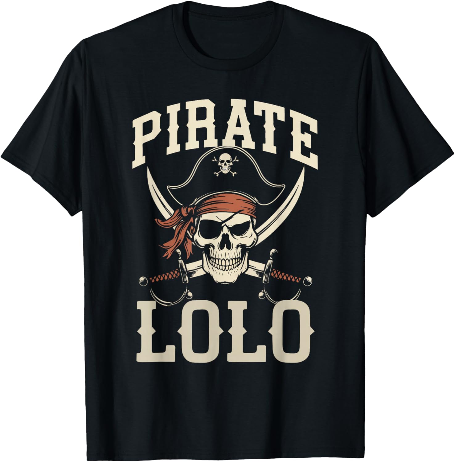 Pirate Lolo Funny Captain Matching Grandpa Halloween Costume T-Shirt - T-Shirt | Black