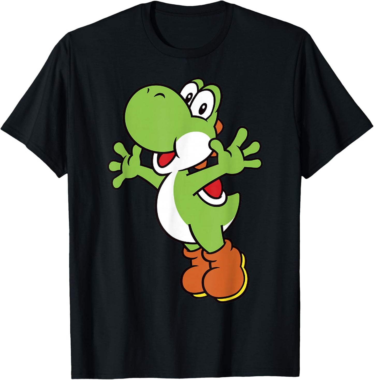 Super Mario Yoshi Classic Jump Portrait T-Shirt - T-Shirt | Black