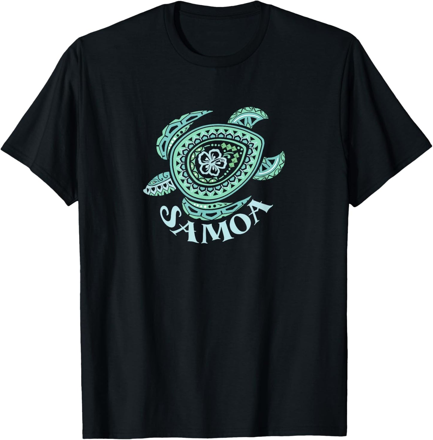 Samoan Tribal Turtle T-Shirt - T-Shirt | Black
