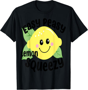 EASY PEASY LEMON SQUEEZY FUN SUMMERTIME LEMONADE LOVER GIFT Women Girls Kids T-Shirt - T-Shirt | Black
