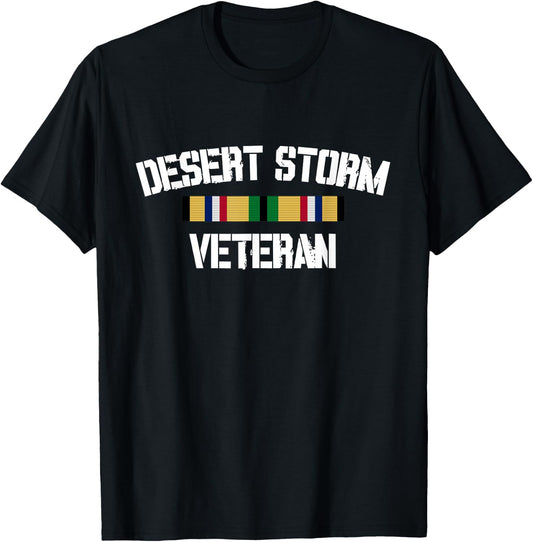 Desert Storm Veteran Pride Persian Gulf War Service Ribbon T-Shirt - T-Shirt | Black