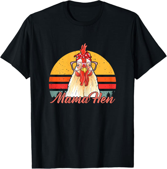 Mama Hen Chicken Mom Crazy Chicken Lady Lover Farmer Saying T-Shirt - T-Shirt | Black