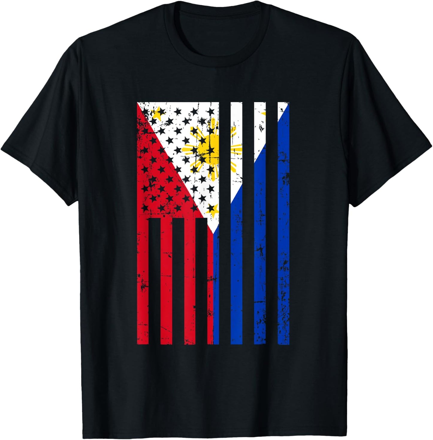 Philippines American Flag for New US Citizen Gift T-Shirt - T-Shirt | Black