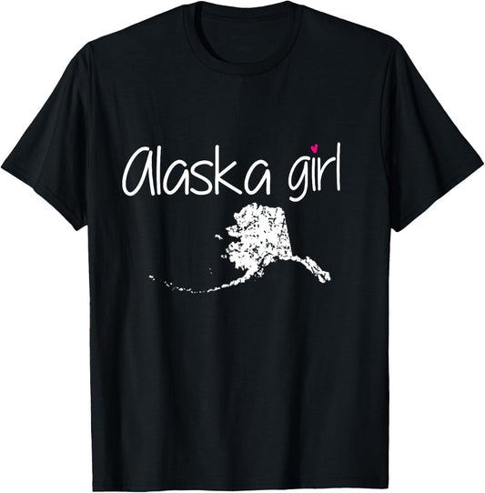 Alaska Girl I Love Alaska Home State Cute Alaska T-Shirt - T-Shirt | Black