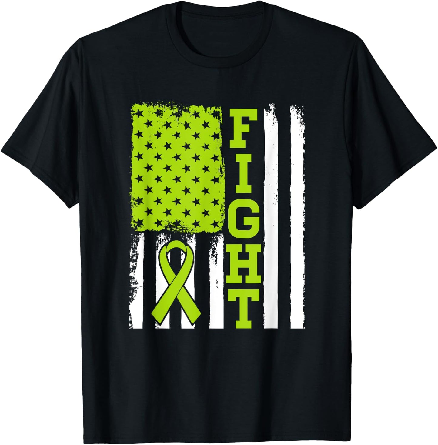 Fight Flag - Lymphoma Cancer Shirt Gift Lymphoma Fighter T-Shirt - T-Shirt | Black