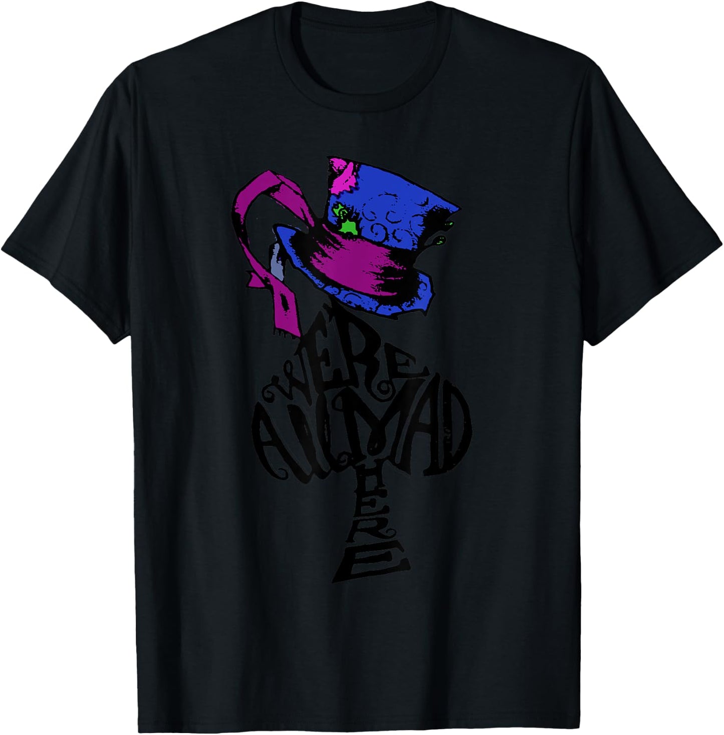 We're All Mad Here - Mad Hat & Spade T-Shirt - T-Shirt | Black
