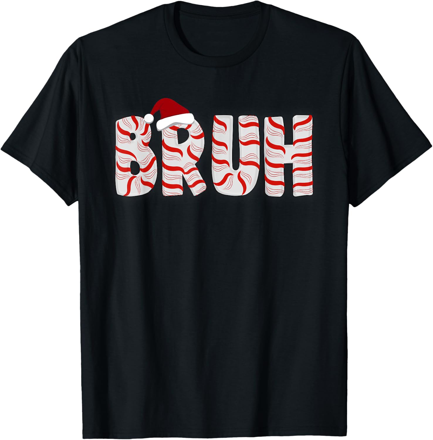 Candy Bruh Christmas Candy Cane for Kids Men Women Xmas Bruh T-Shirt - T-Shirt | Black