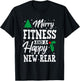 Merry Fitness Happy New Rear Workout Christmas T-Shirt - T-Shirt | Black