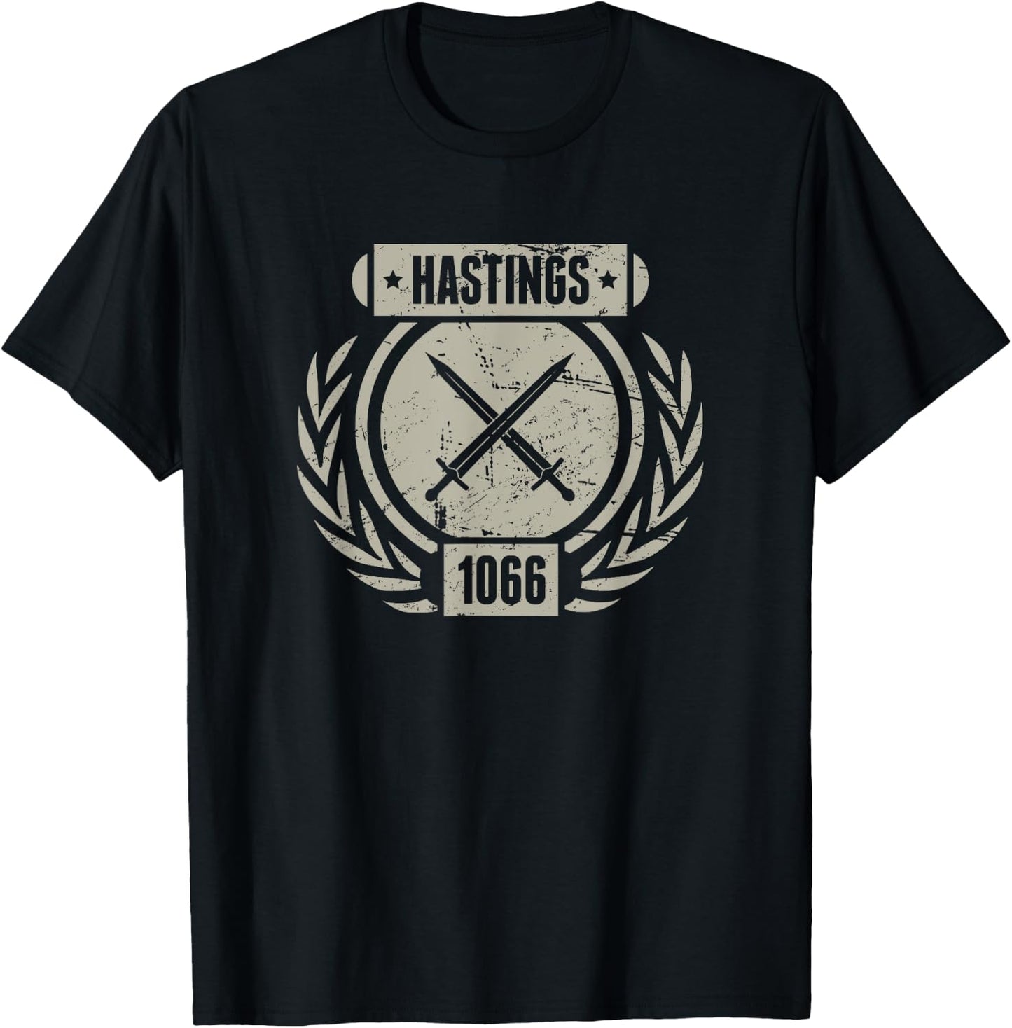 Historical Battle of Hastings (Distressed) T-Shirt - T-Shirt | Black