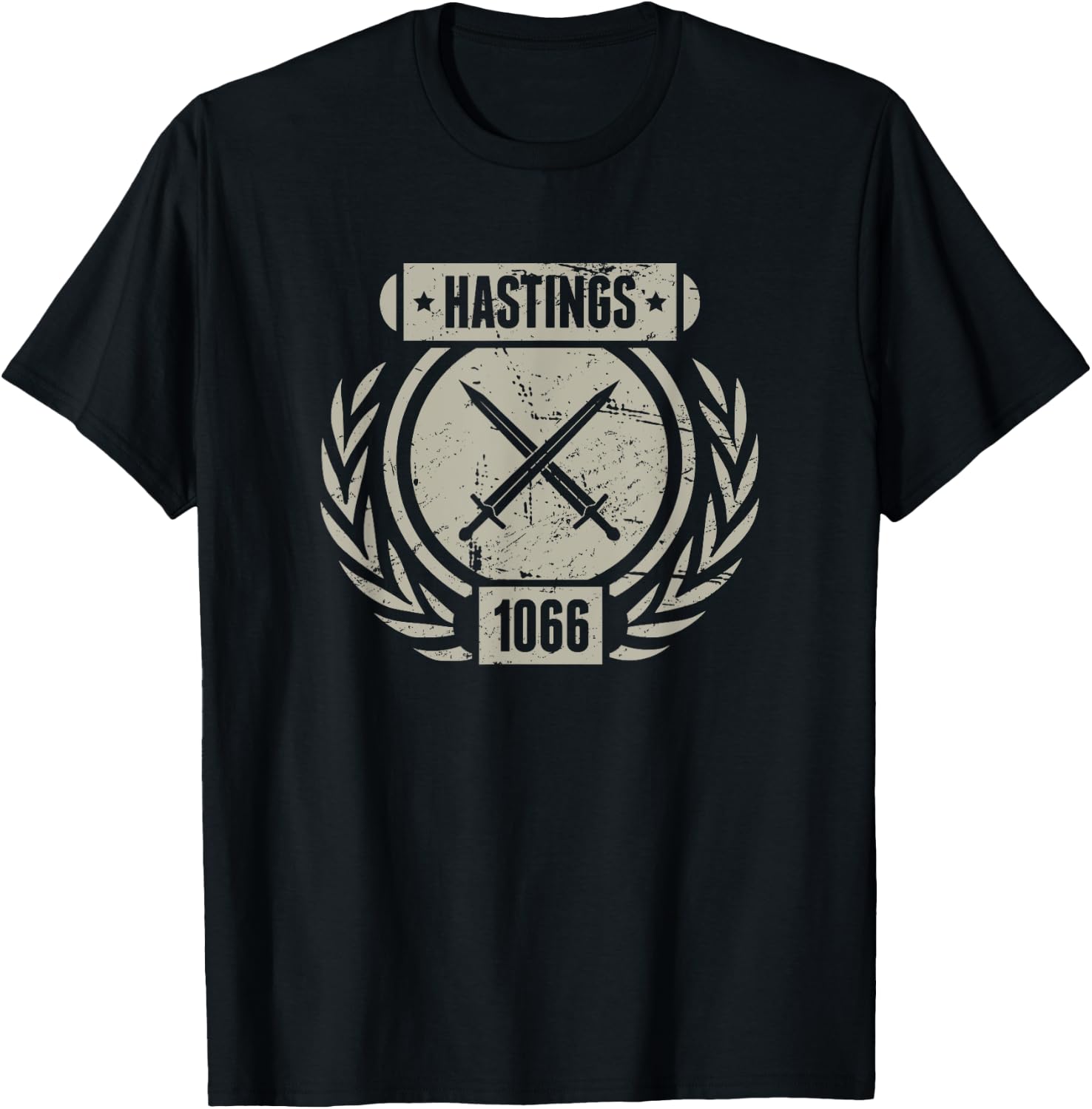 Historical Battle of Hastings (Distressed) T-Shirt - T-Shirt | Black
