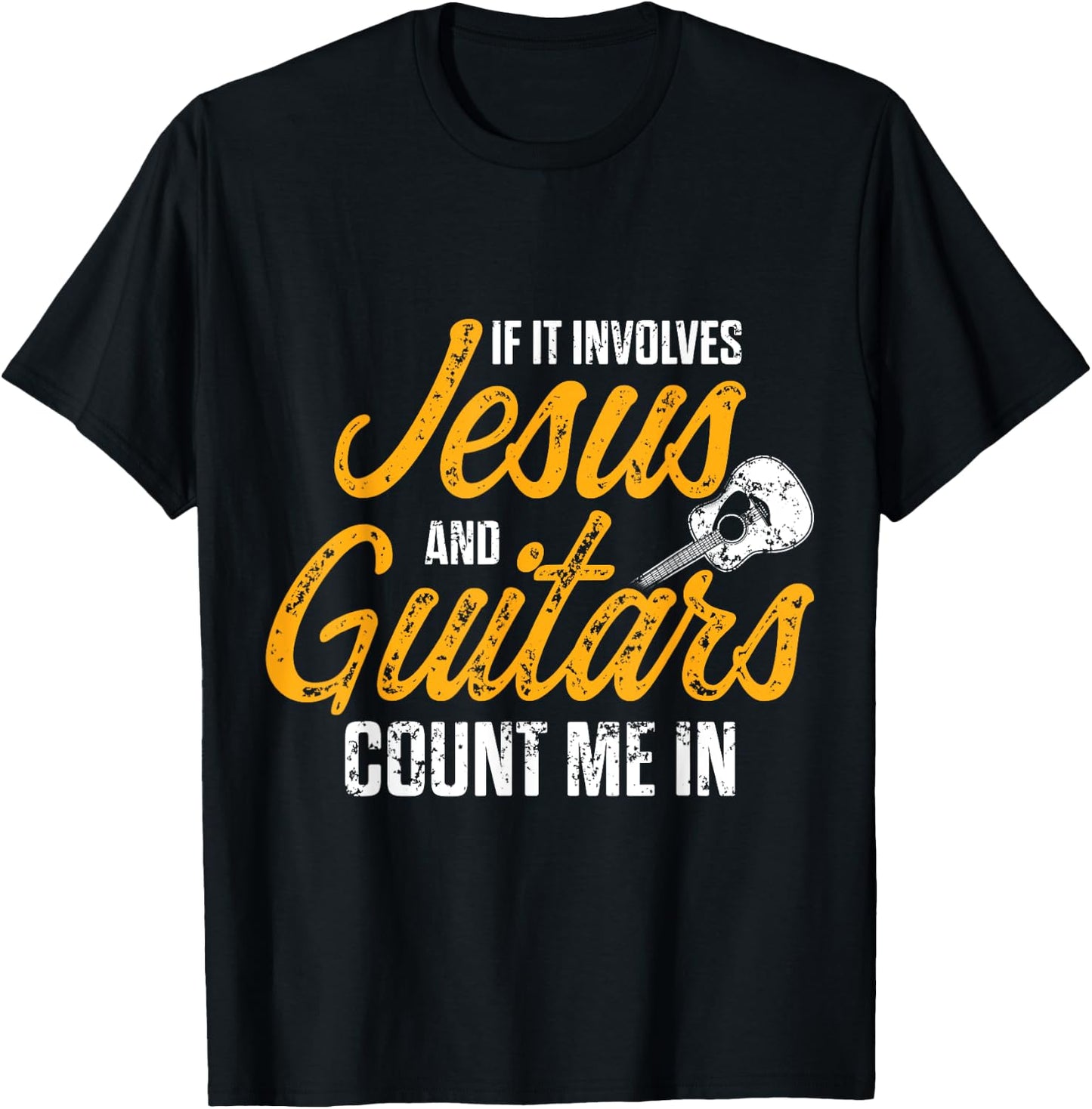 Christian Guitarist Jesus Church Worship Guitar Player T-Shirt - T-Shirt | Black