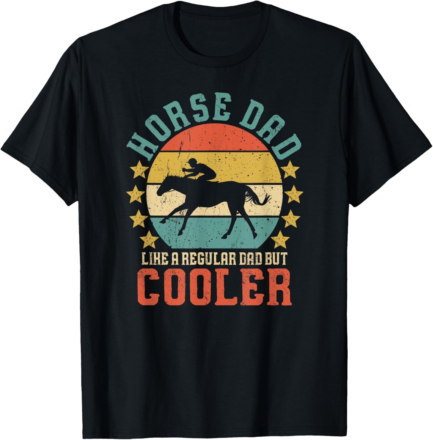 Horse Dad Horseback Riding Father's Day Gift T-Shirt - T-Shirt | Black