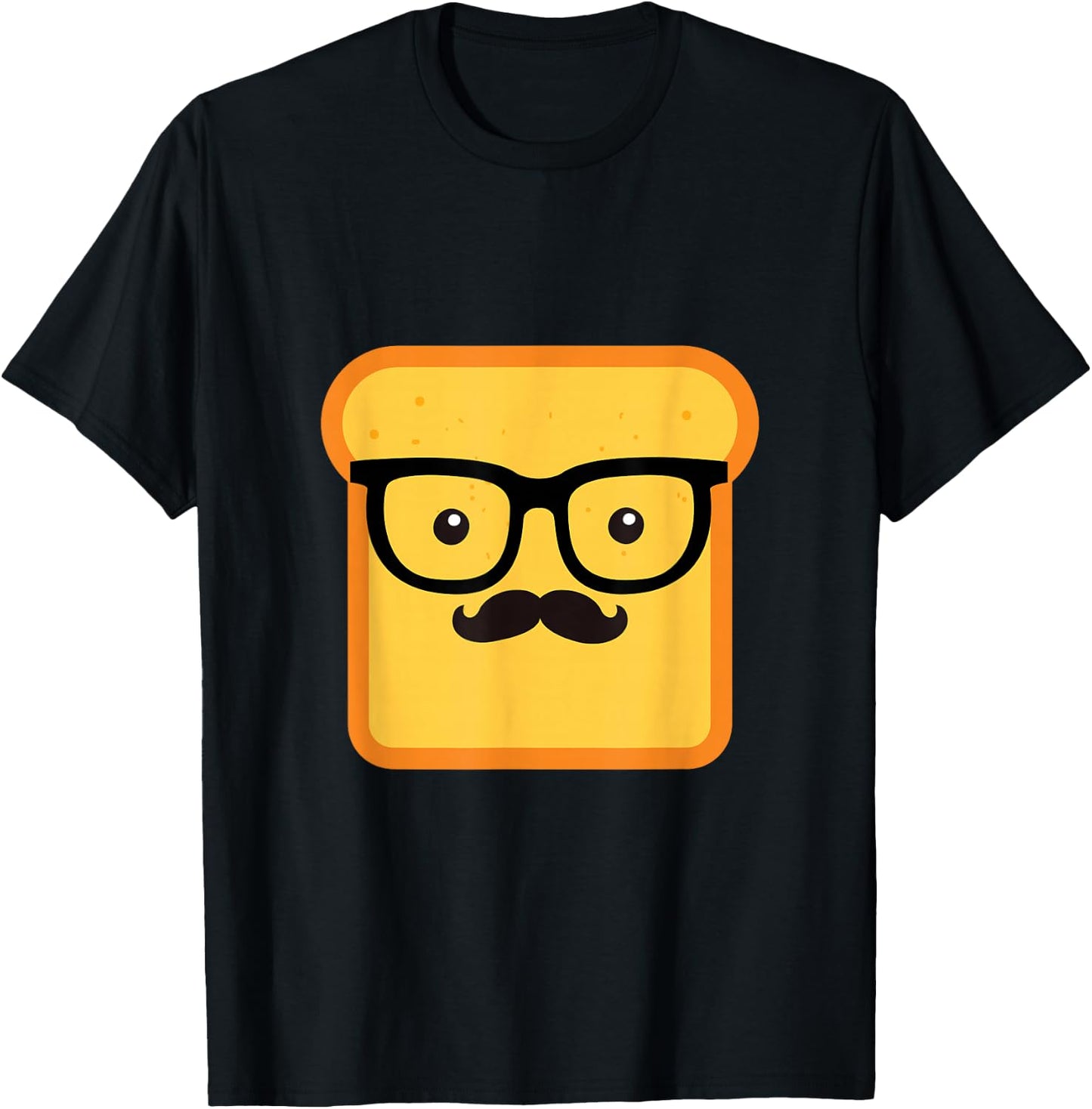 Hipster Loaf of Bread Caricature Funny Chef Gift T-Shirt - T-Shirt | Black