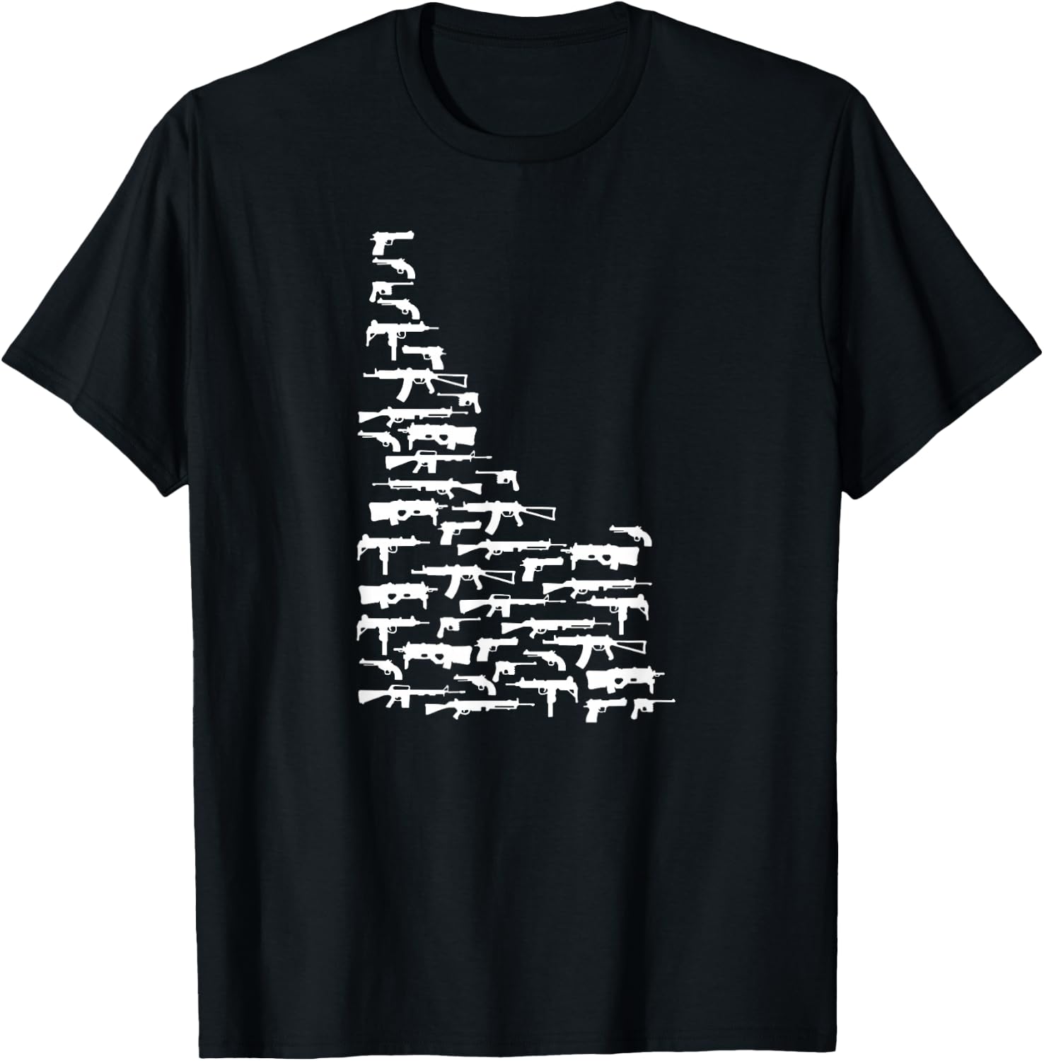 State of Idaho made up of Guns 2nd Amendment T-Shirt - T-Shirt | Black