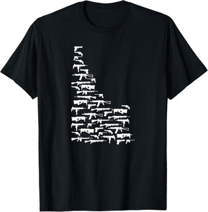 State of Idaho made up of Guns 2nd Amendment T-Shirt - T-Shirt | Black