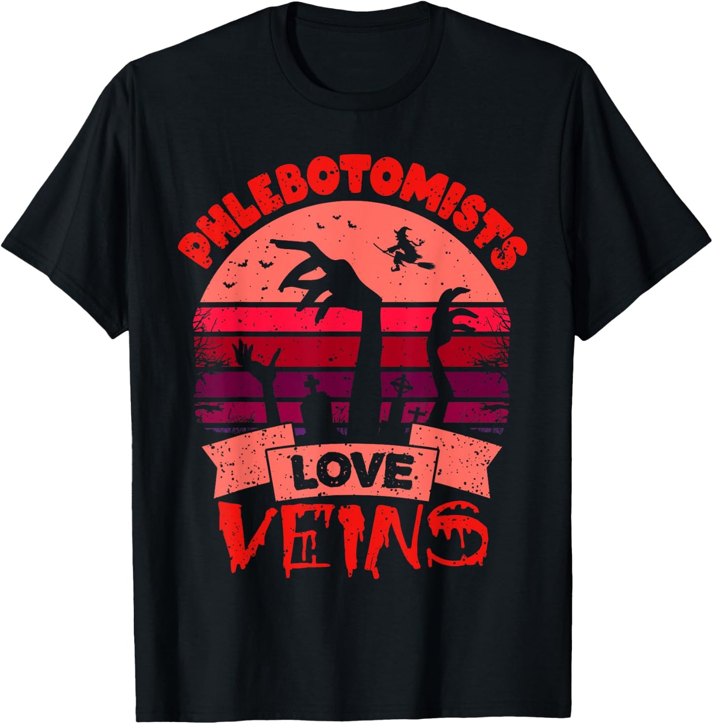Phlebotomists Love Veins Gift Halloween Phlebotomist T-Shirt - T-Shirt | Black