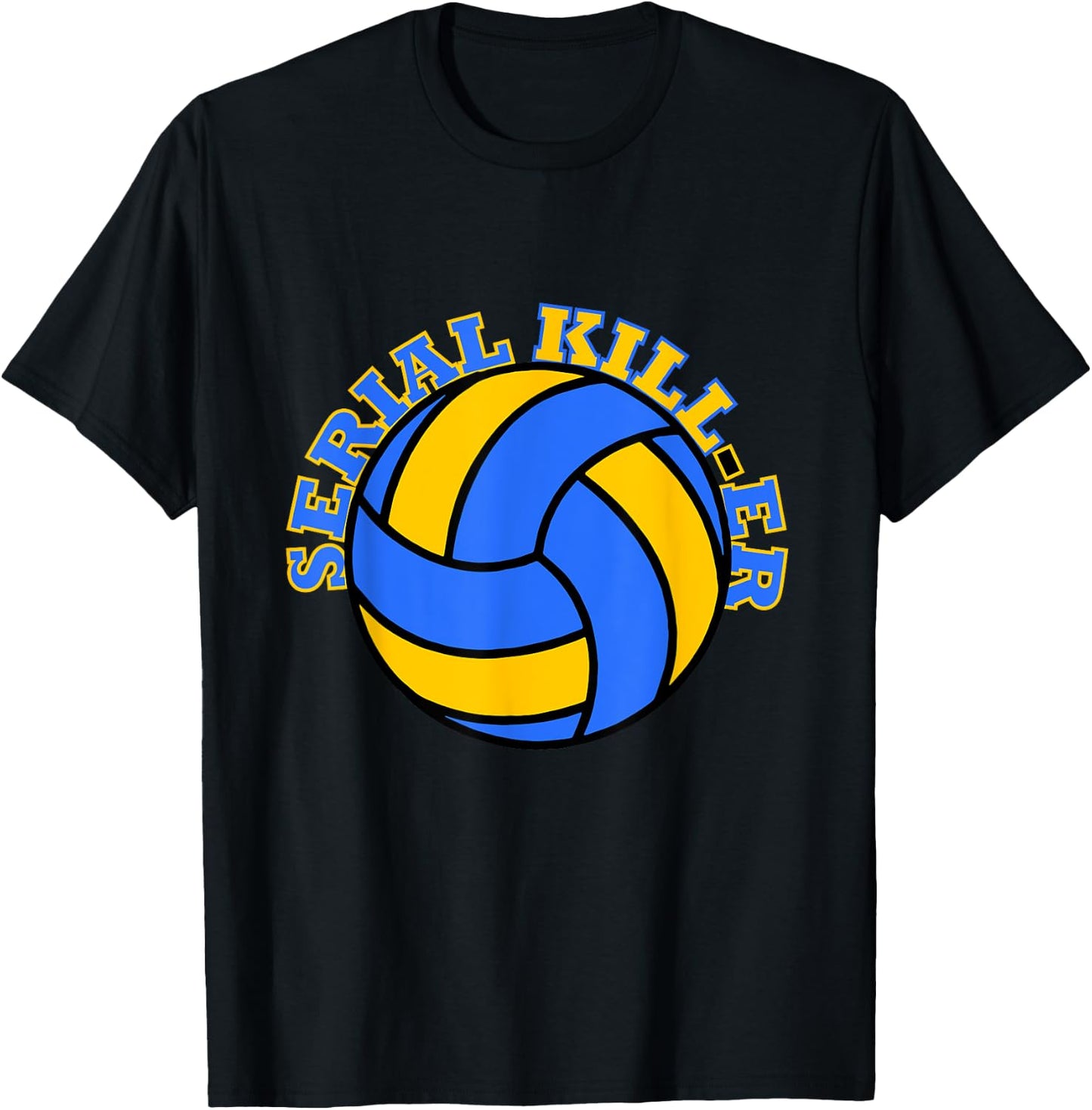 Volleyball Serial Killer Funny T-Shirt - T-Shirt | Black