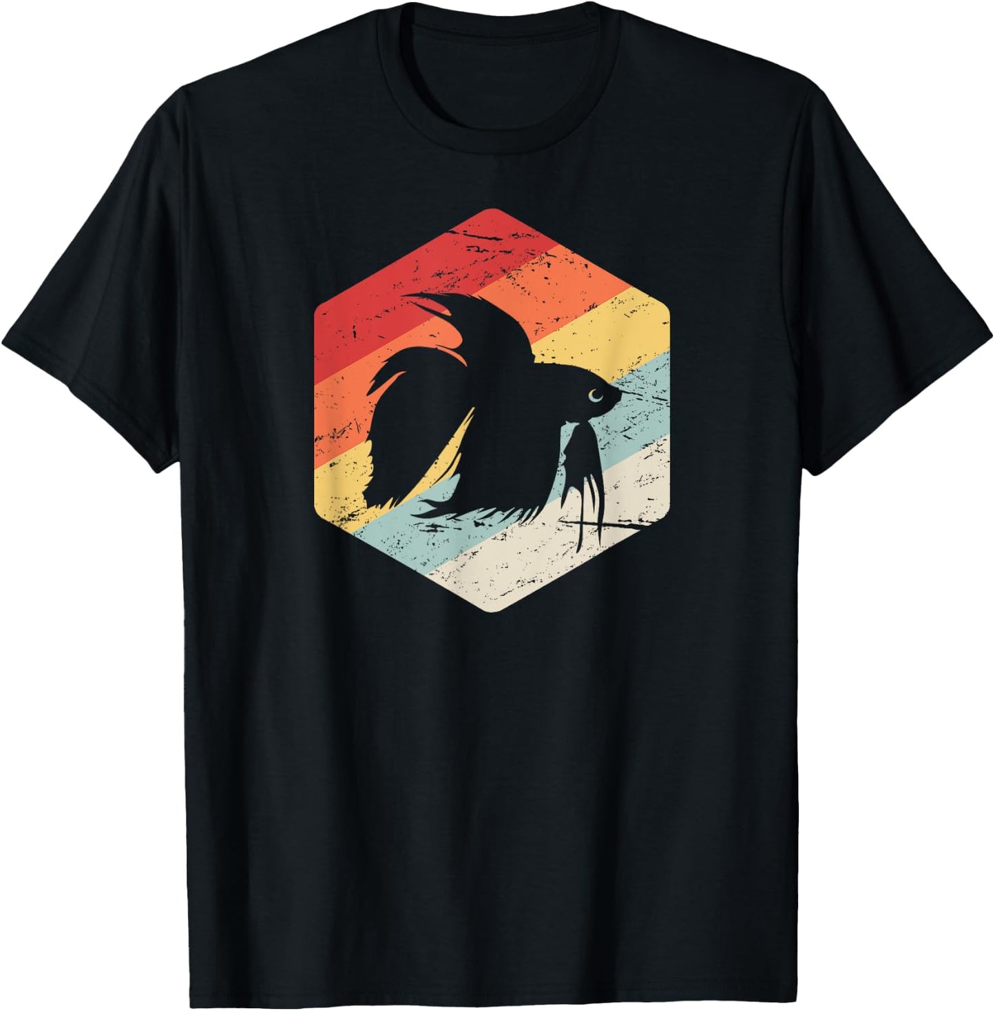 Retro Vintage Freshwater Aquarium Betta Fish T-Shirt - T-Shirt | Black
