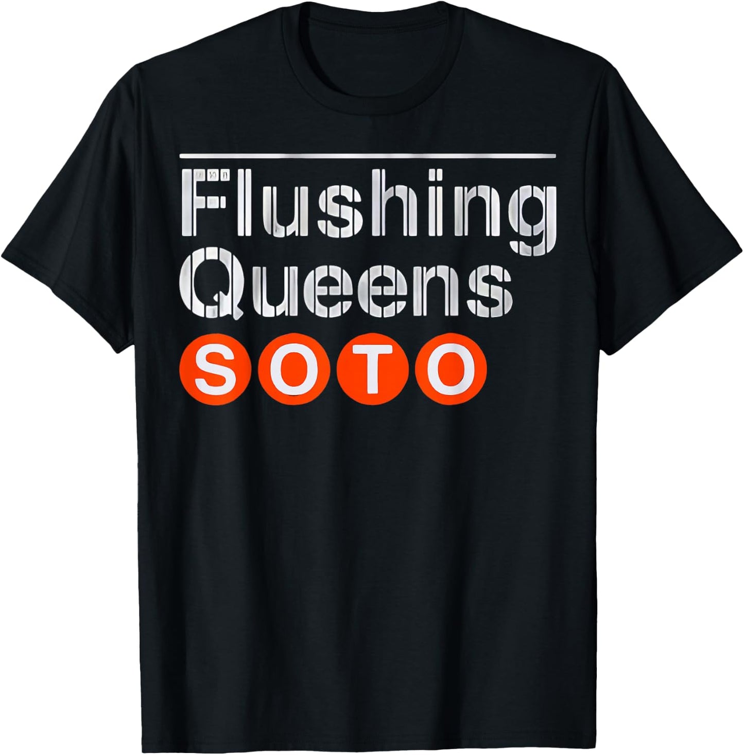 Juan Flushing Queens Soto Subway Platform Sign T-Shirt - T-Shirt | Black