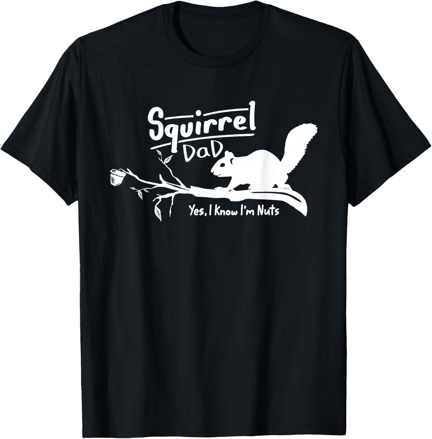 Squirrel Dad Shirt Art Kids Apparel Father's Day Gift T-Shirt - T-Shirt | Black