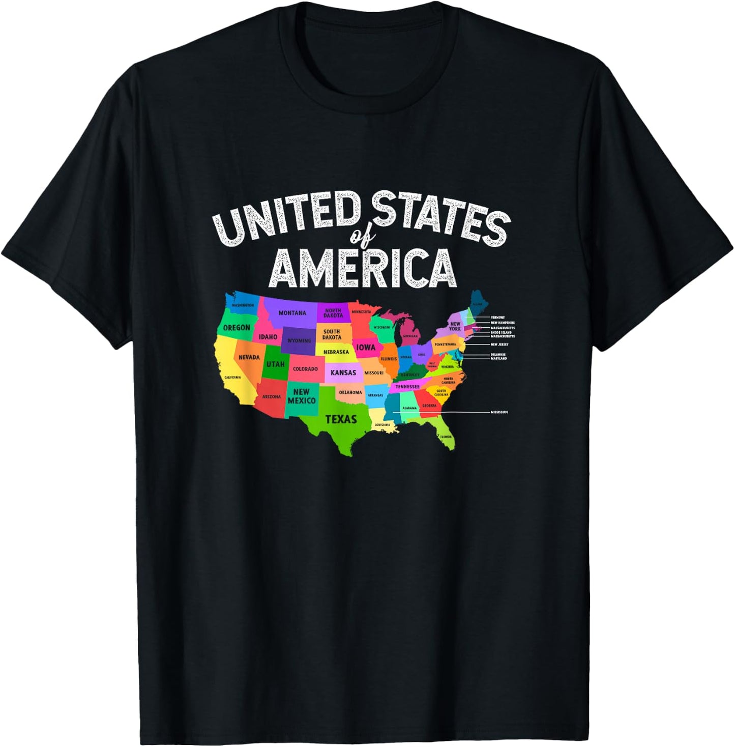 USA map Shirt United States Map US Travel Gift T-Shirt - T-Shirt | Black