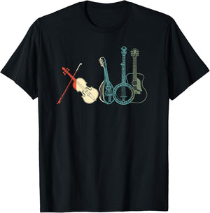 Guitars Banjos Fiddle Mandolin T-Shirt - T-Shirt | Black