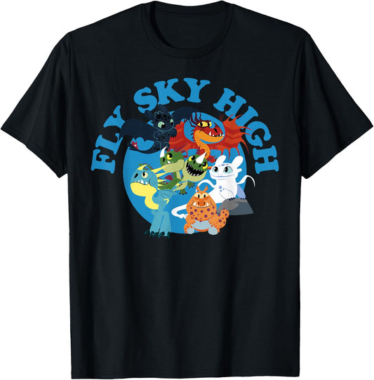How to Train Your Dragon 3 Hidden World Sky High T-Shirt - T-Shirt | Black