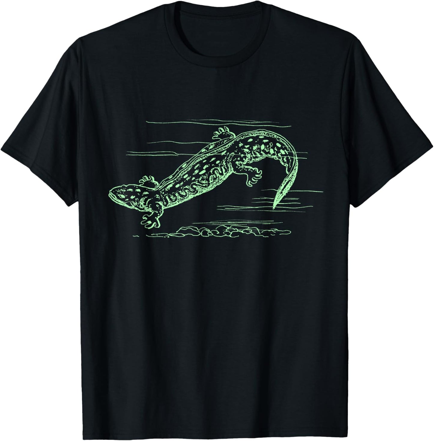 Cool Hellbender Salamander Graphic Biologist T Shirt T-Shirt - T-Shirt | Black